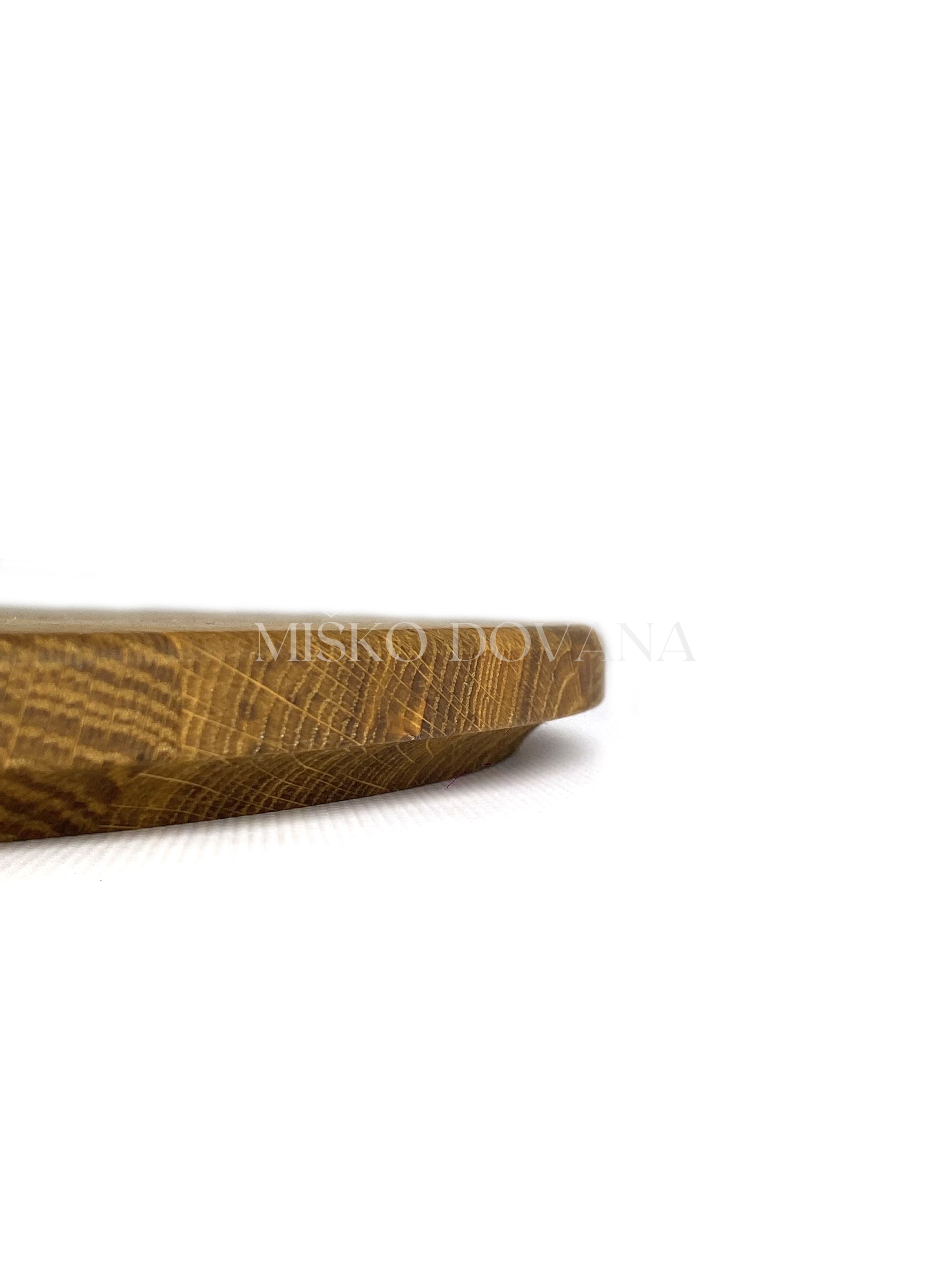 Apvali serviravimo lentelė iš ąžuolo medienos