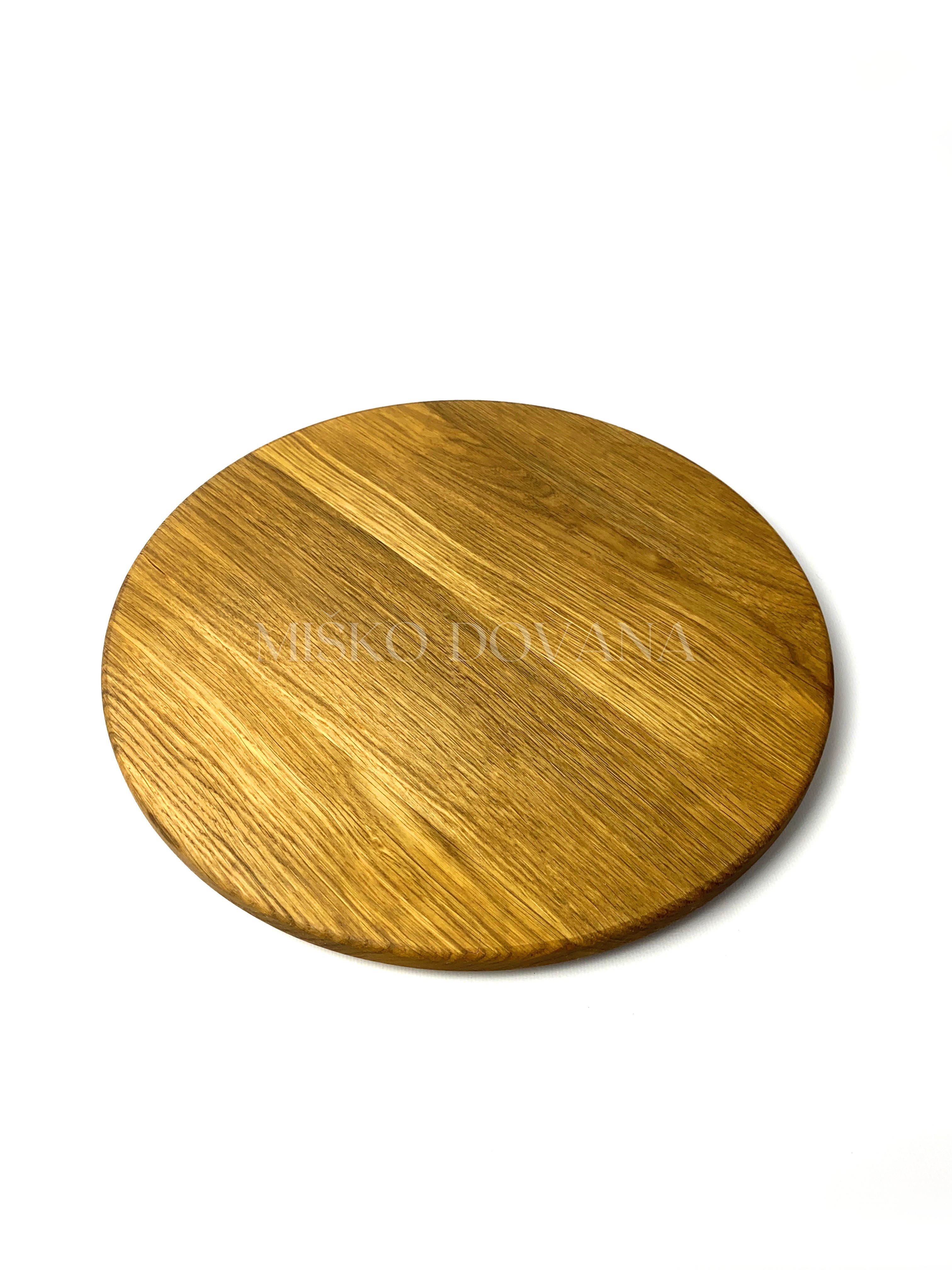 Apvali serviravimo lentelė iš ąžuolo medienos